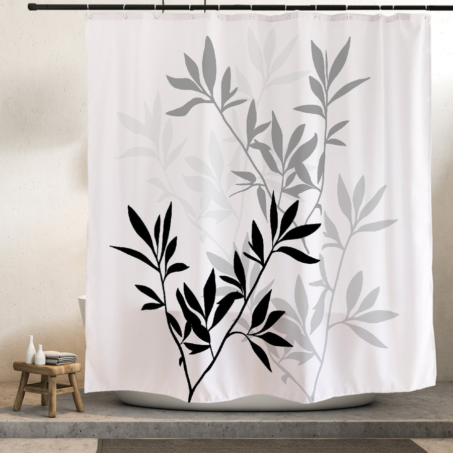 Feblilac Multicolor Bamboo Leaves Shower Curtain