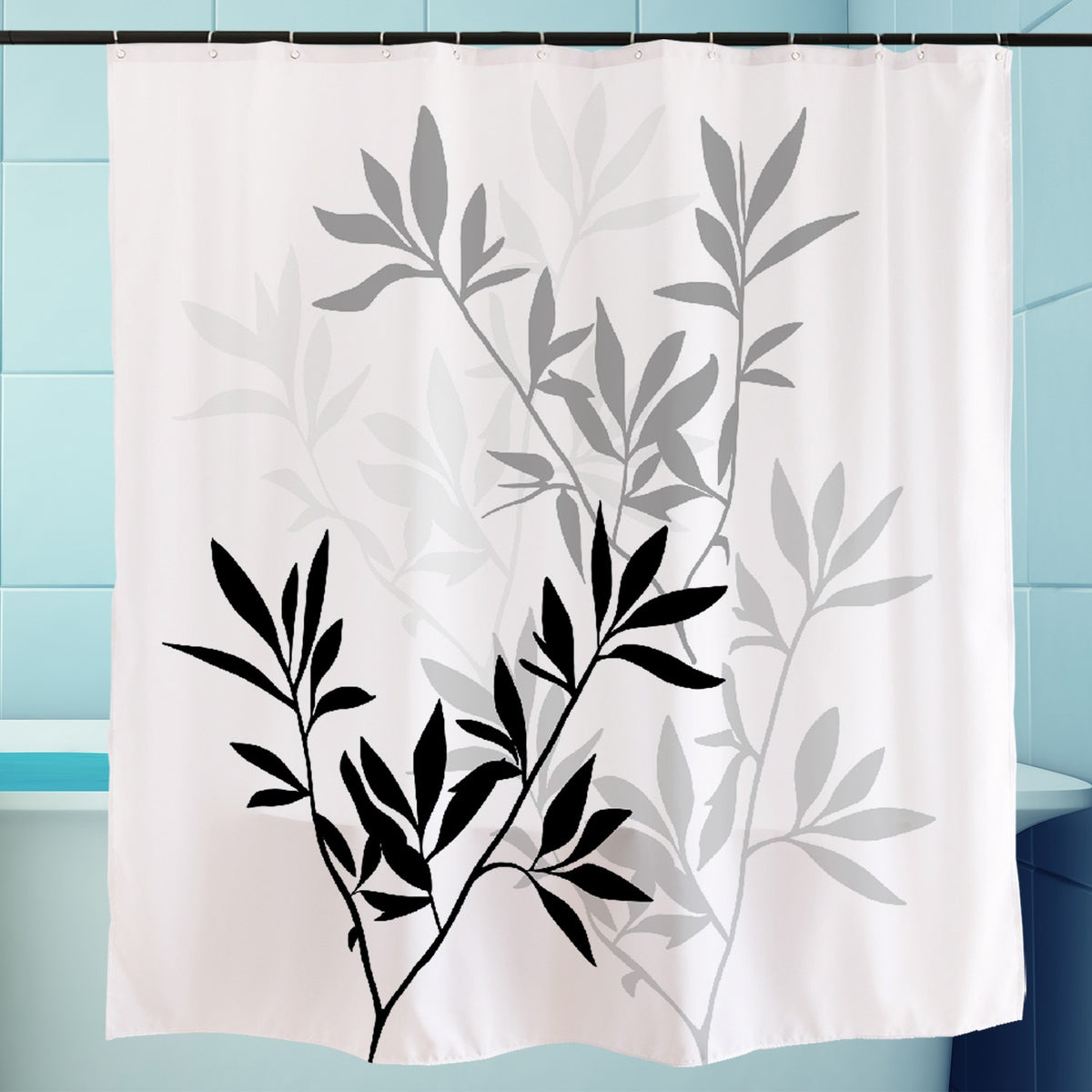 Feblilac Multicolor Bamboo Leaves Shower Curtain