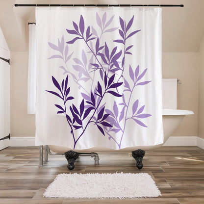 Feblilac Multicolor Bamboo Leaves Shower Curtain
