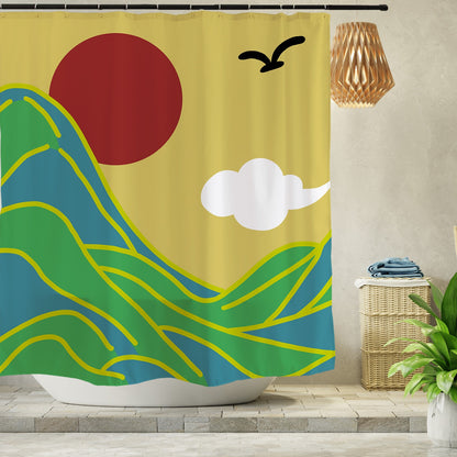 Feblilac A Thousand Li of Mountains and Rivers Shower Curtain