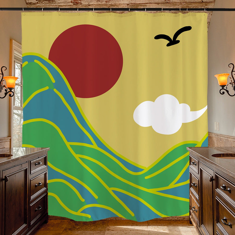 Feblilac A Thousand Li of Mountains and Rivers Shower Curtain