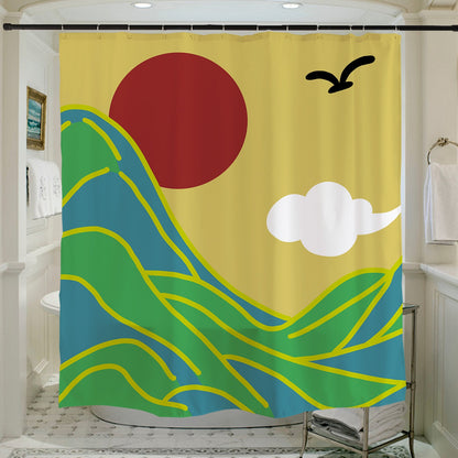 Feblilac A Thousand Li of Mountains and Rivers Shower Curtain