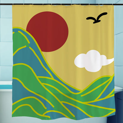 Feblilac A Thousand Li of Mountains and Rivers Shower Curtain