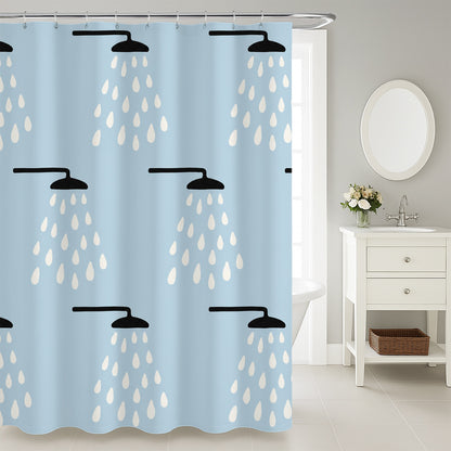 Feblilac Hand Drawn Shower Head Shower Curtain