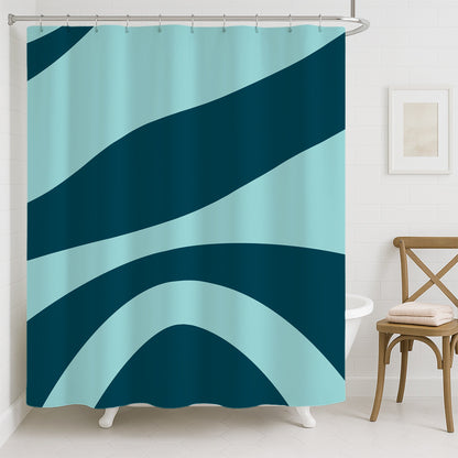 Feblilac Dizzy Blue Shower Curtain