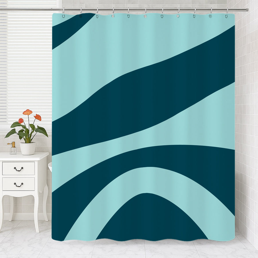 Feblilac Dizzy Blue Shower Curtain