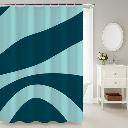 Feblilac Dizzy Blue Shower Curtain