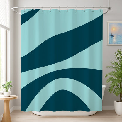 Feblilac Dizzy Blue Shower Curtain
