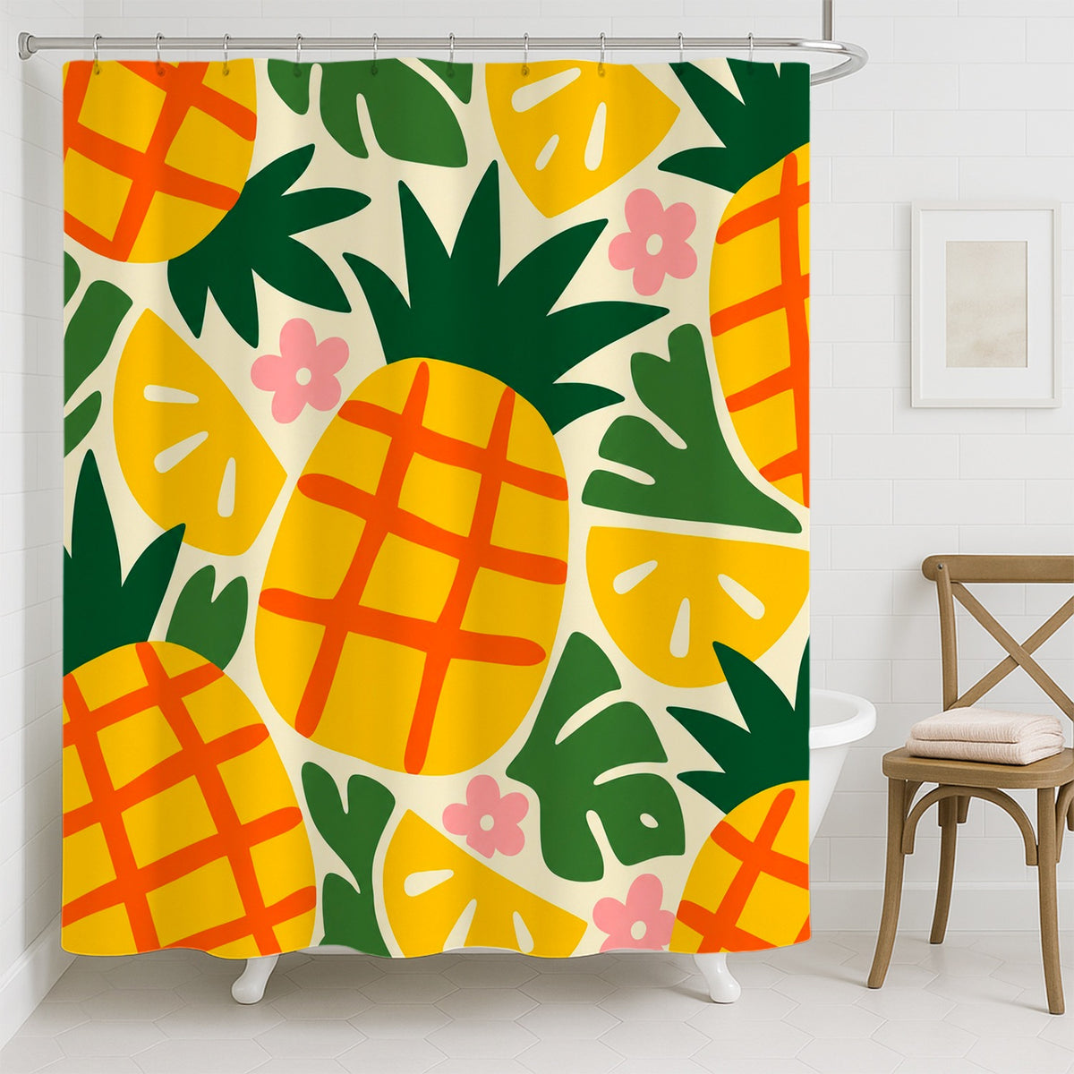 Feblilac Pineapple Shower Curtain