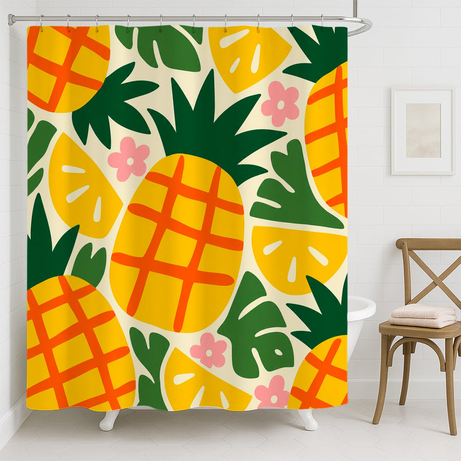 Feblilac Pineapple Shower Curtain