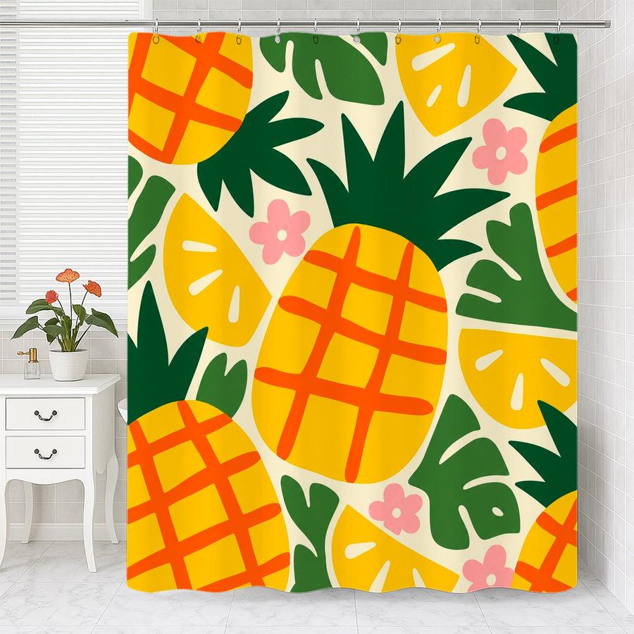 Feblilac Pineapple Shower Curtain