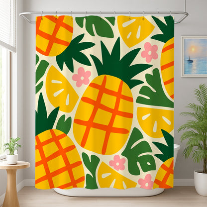 Feblilac Pineapple Shower Curtain