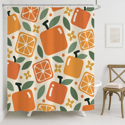 Feblilac Square Orange Shower Curtain