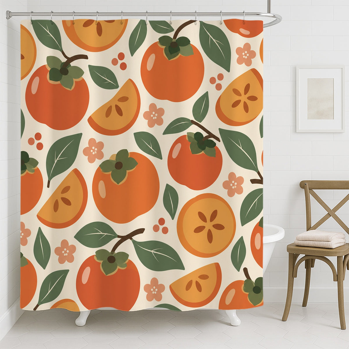 Feblilac Persimmon Shower Curtain