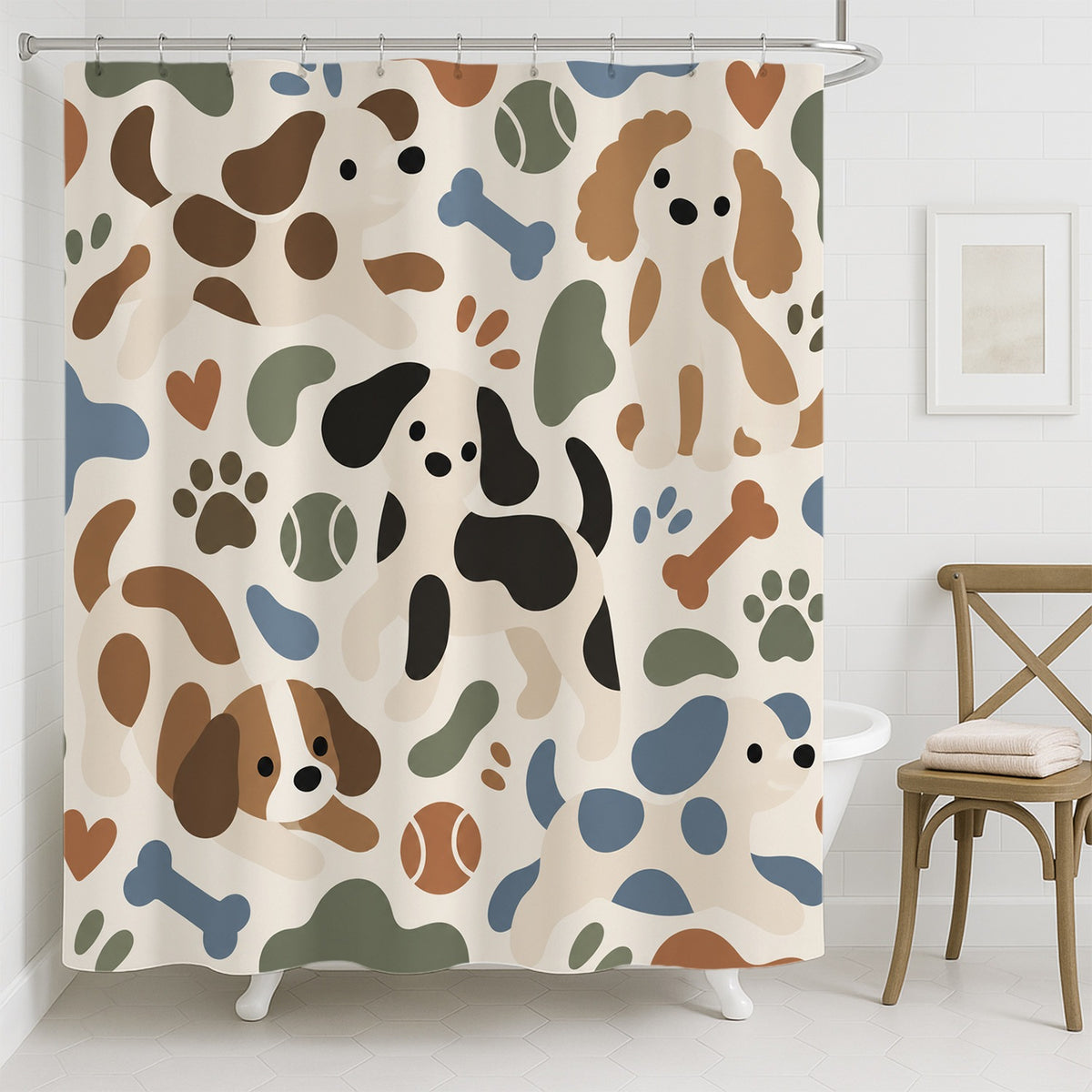 Feblilac Puppy Shower Curtain