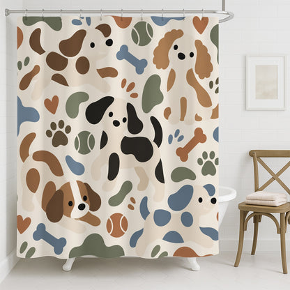 Feblilac Puppy Shower Curtain