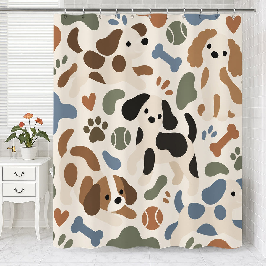 Feblilac Puppy Shower Curtain