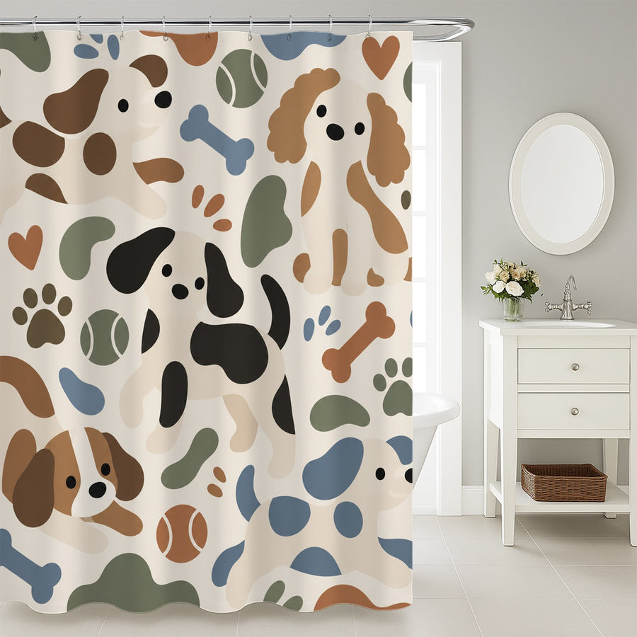 Feblilac Puppy Shower Curtain