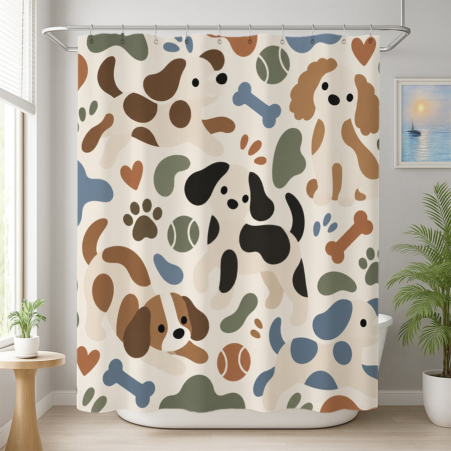 Feblilac Puppy Shower Curtain