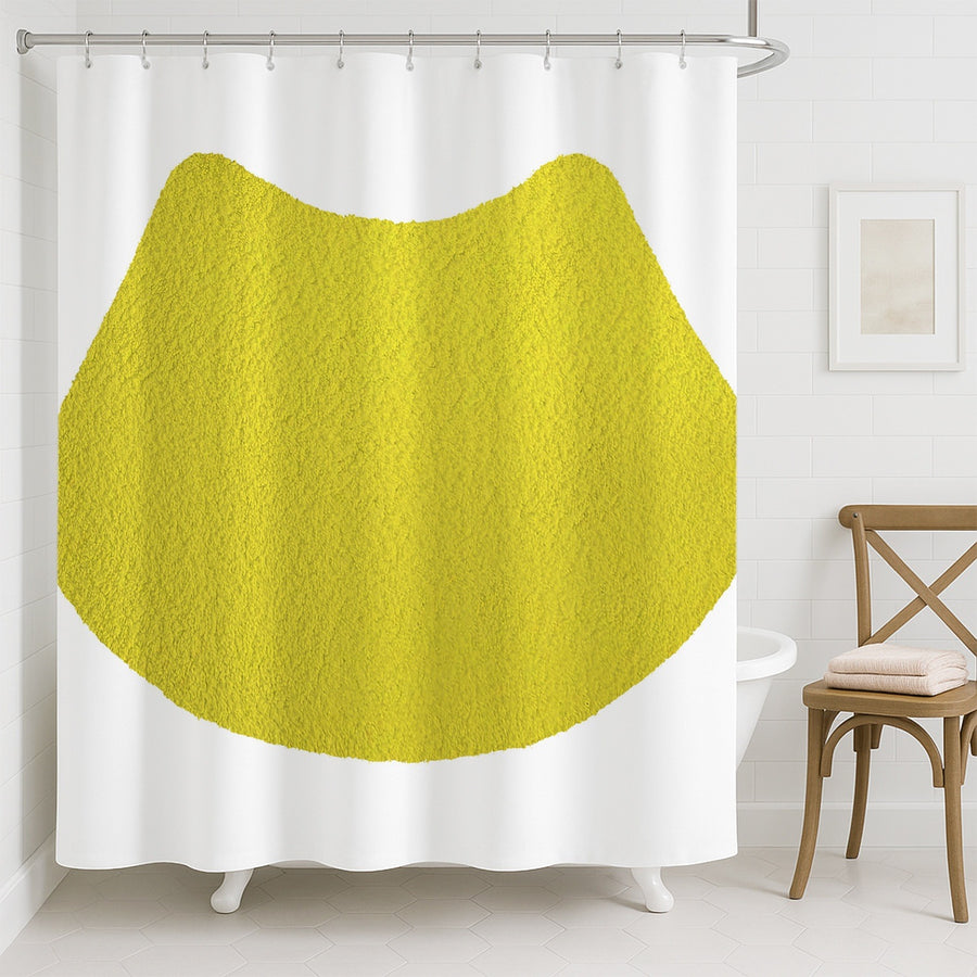 Feblilac Cat U Shape Toilet Mat Yellow Shower Curtain