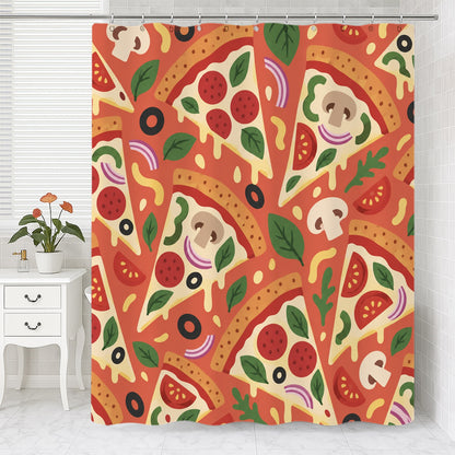 Feblilac Pizza Slice Shower Curtain