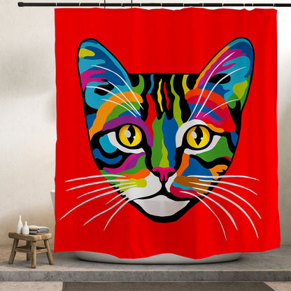 Colorful Cat Shower Curtain