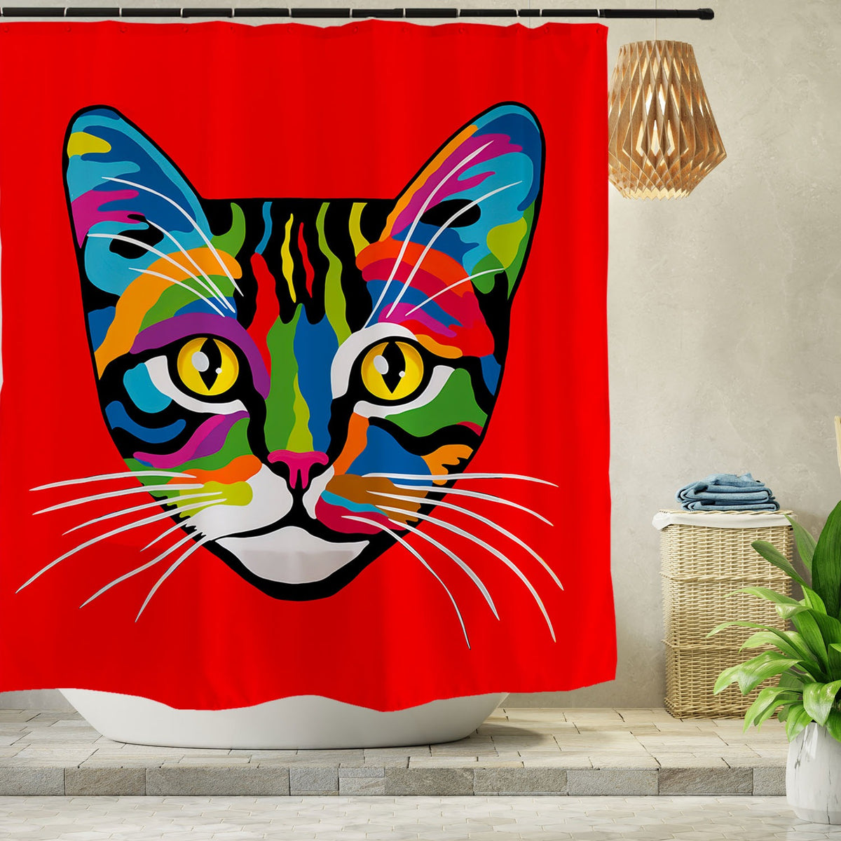 Colorful Cat Shower Curtain