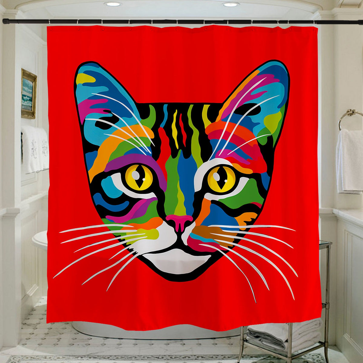 Colorful Cat Shower Curtain
