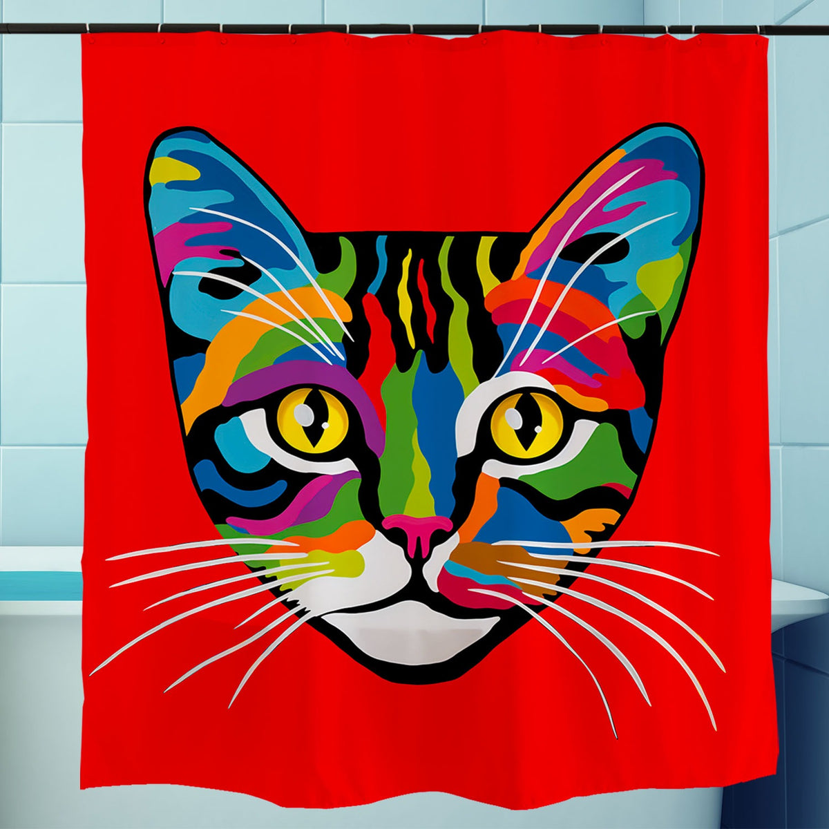 Colorful Cat Shower Curtain