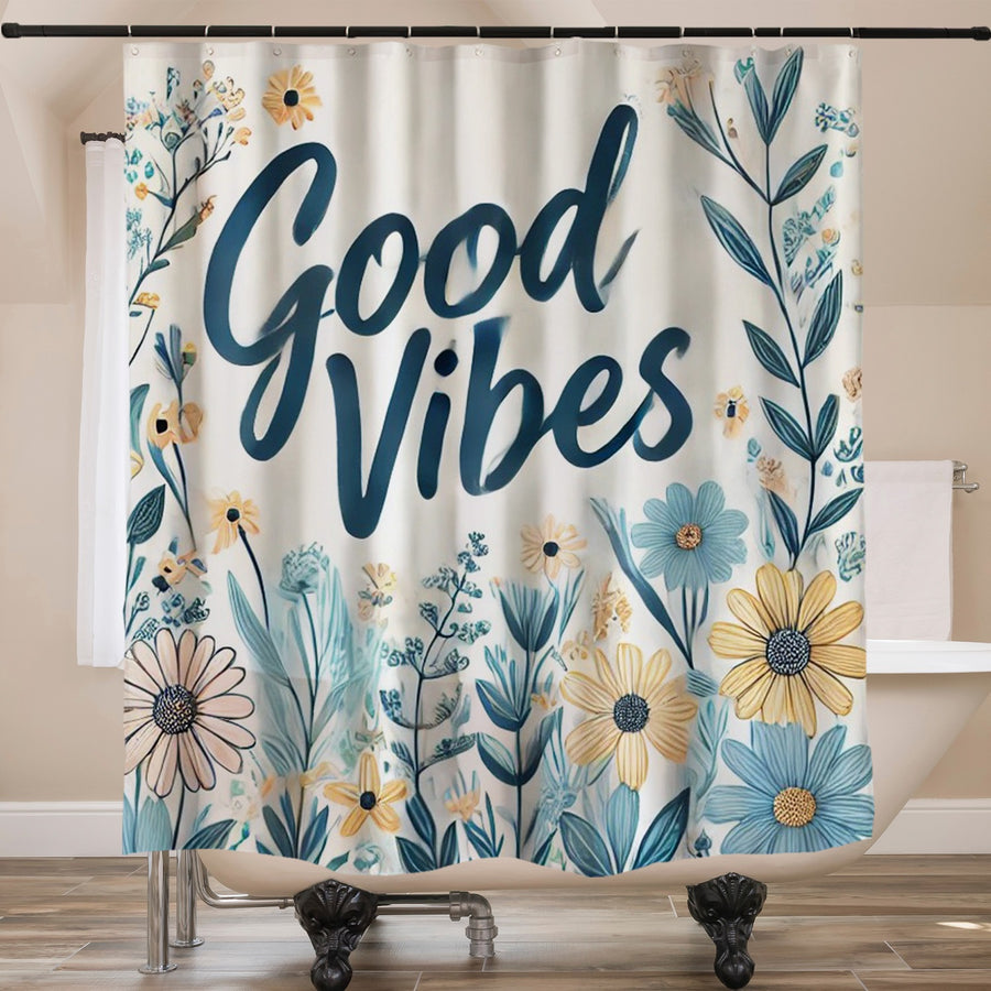 Feblilac Good Vibes Shower Curtain