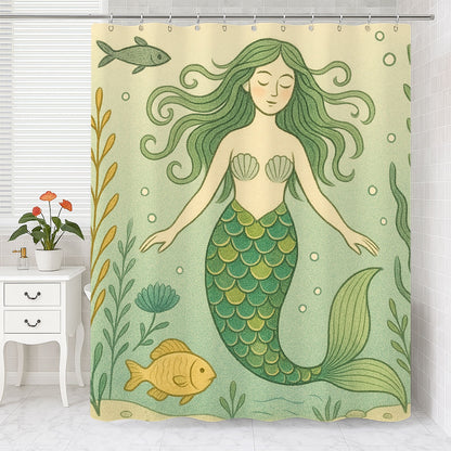 Feblilac Mermaid Shower Curtain