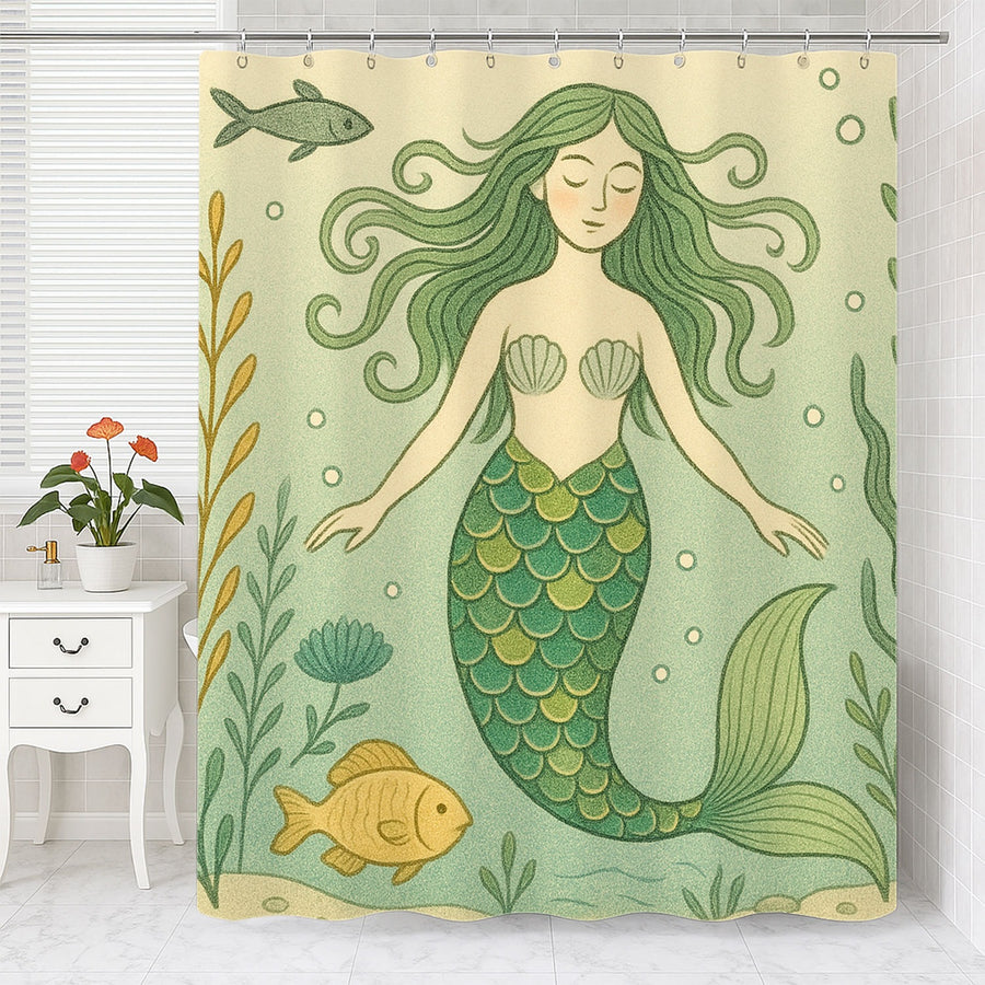 Feblilac Mermaid Shower Curtain