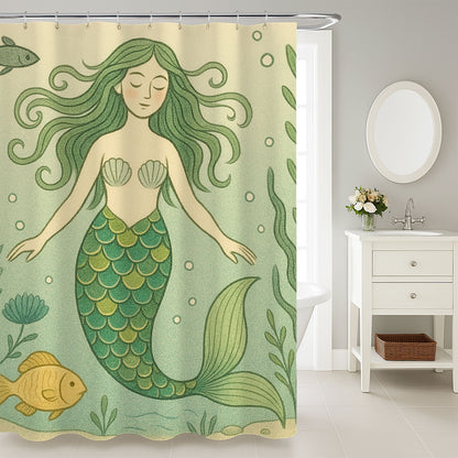 Feblilac Mermaid Shower Curtain