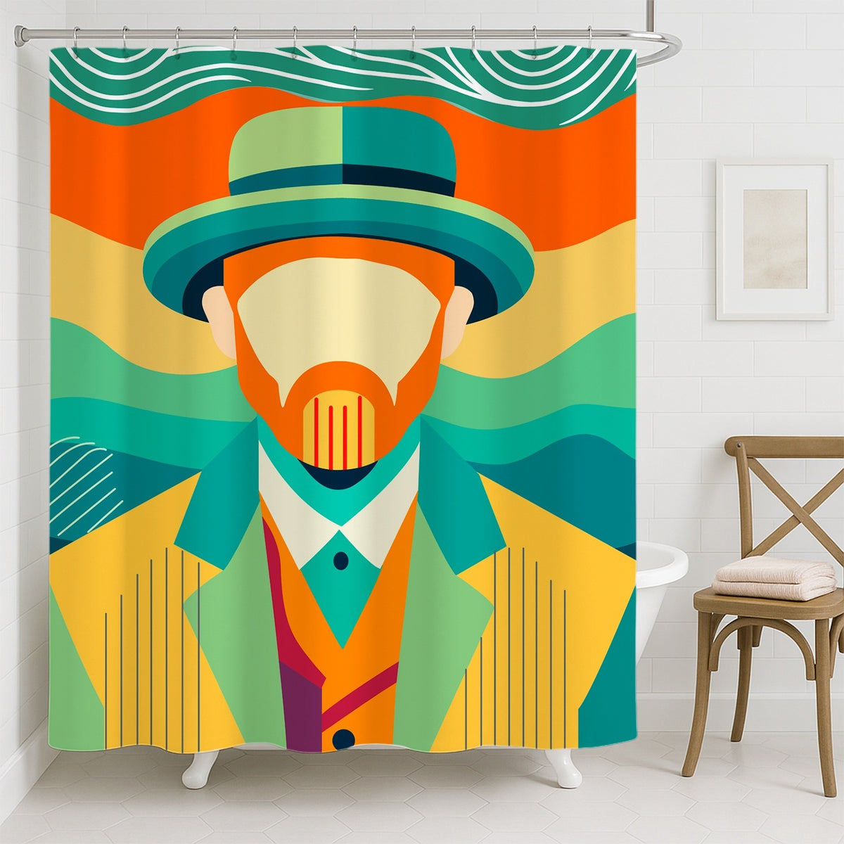 Feblilac Van Gogh Modern Shower Curtain