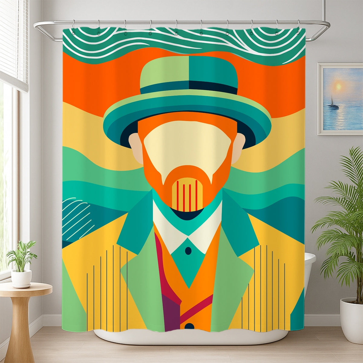 Feblilac Van Gogh Modern Shower Curtain