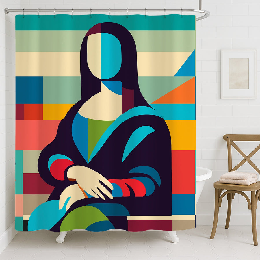 Feblilac Mona Lisa Modern Shower Curtain