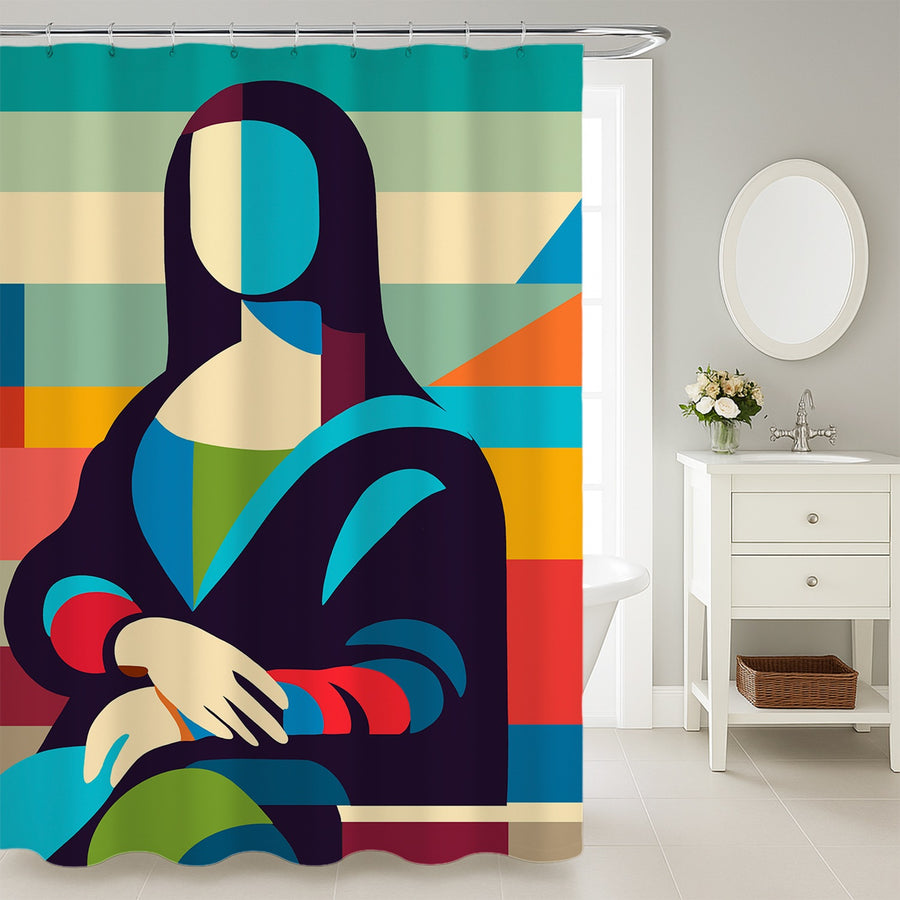 Feblilac Mona Lisa Modern Shower Curtain