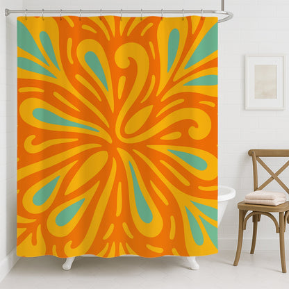 Feblilac Orange and Yellow Summer Flowers Shower Curtain