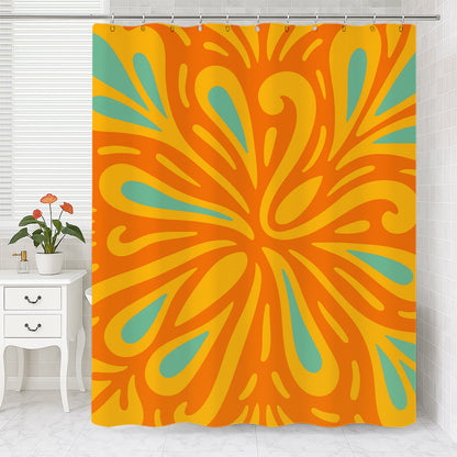 Feblilac Orange and Yellow Summer Flowers Shower Curtain