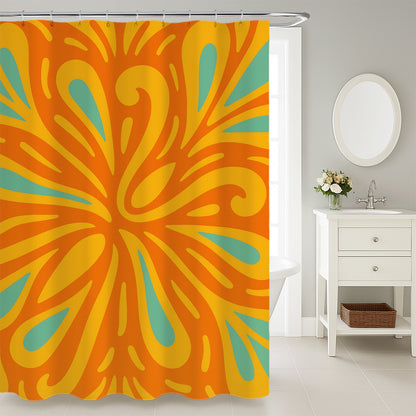 Feblilac Orange and Yellow Summer Flowers Shower Curtain