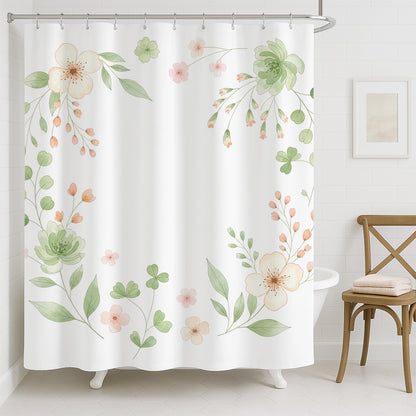 Feblilac Floral Wreath Shower Curtain
