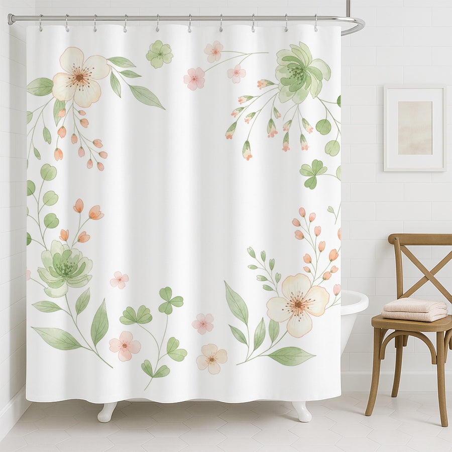 Feblilac Floral Wreath Shower Curtain