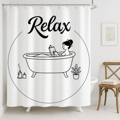 Feblilac Relax Bathtub Shower Curtain