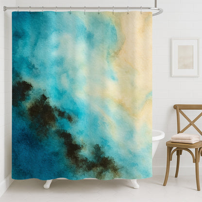 Feblilac Cool Blue Smoke Shower Curtain