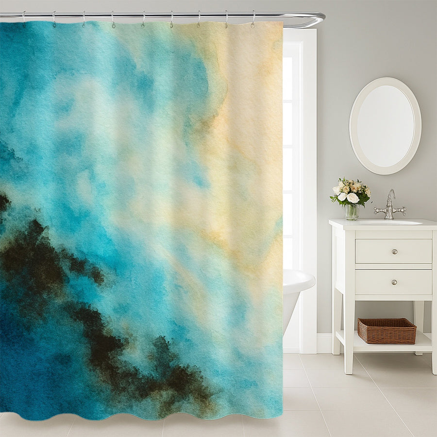 Feblilac Cool Blue Smoke Shower Curtain