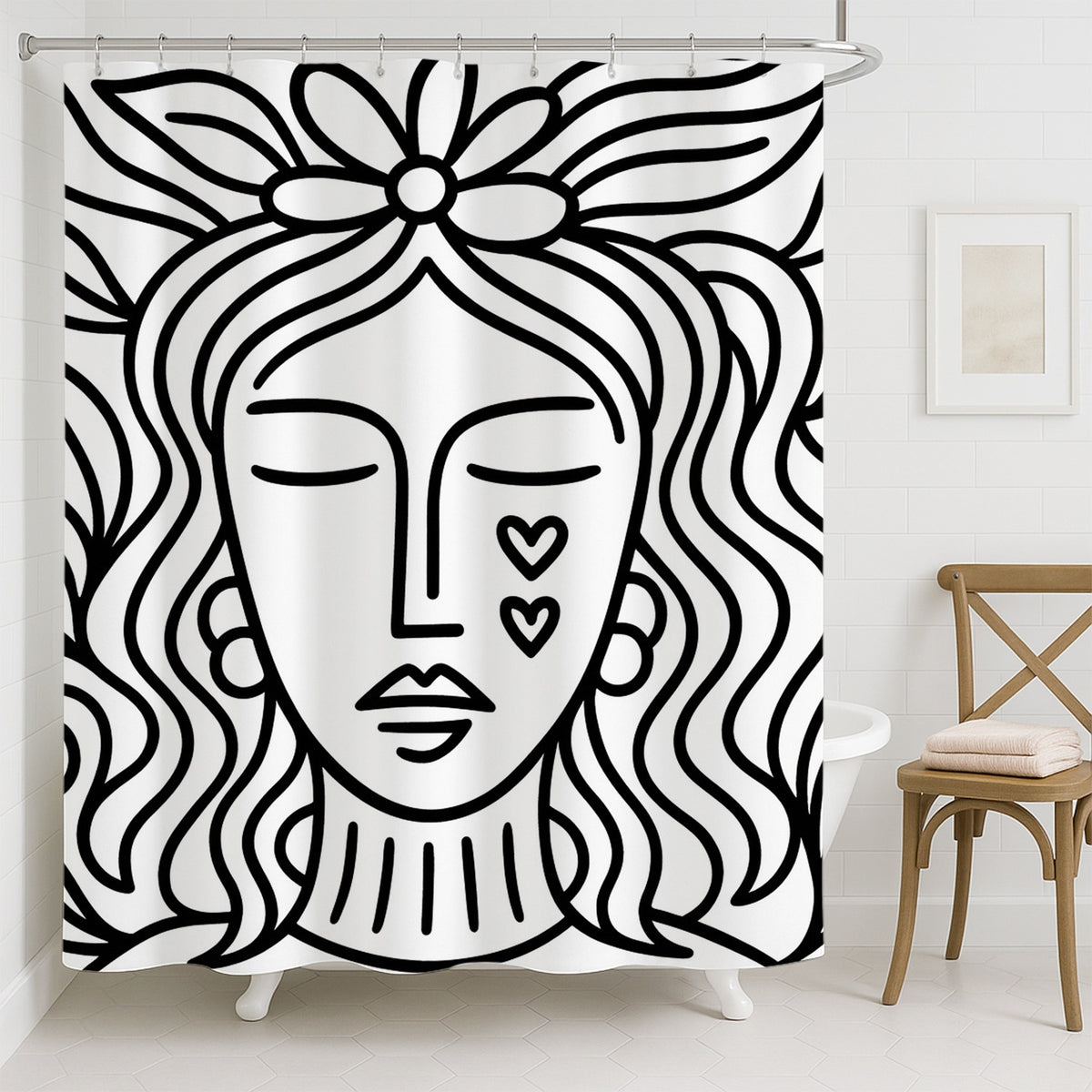 Feblilac Minimal Mother Nature Shower Curtain