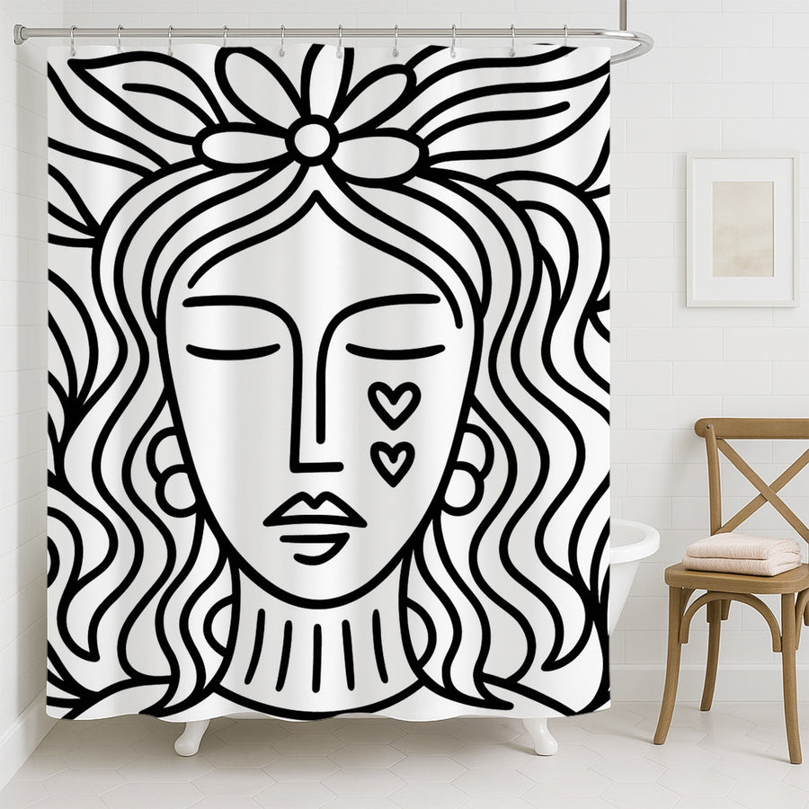 Feblilac Minimal Mother Nature Shower Curtain