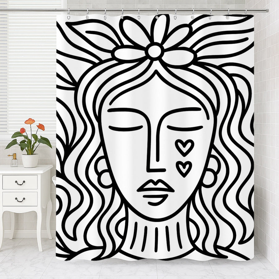 Feblilac Minimal Mother Nature Shower Curtain