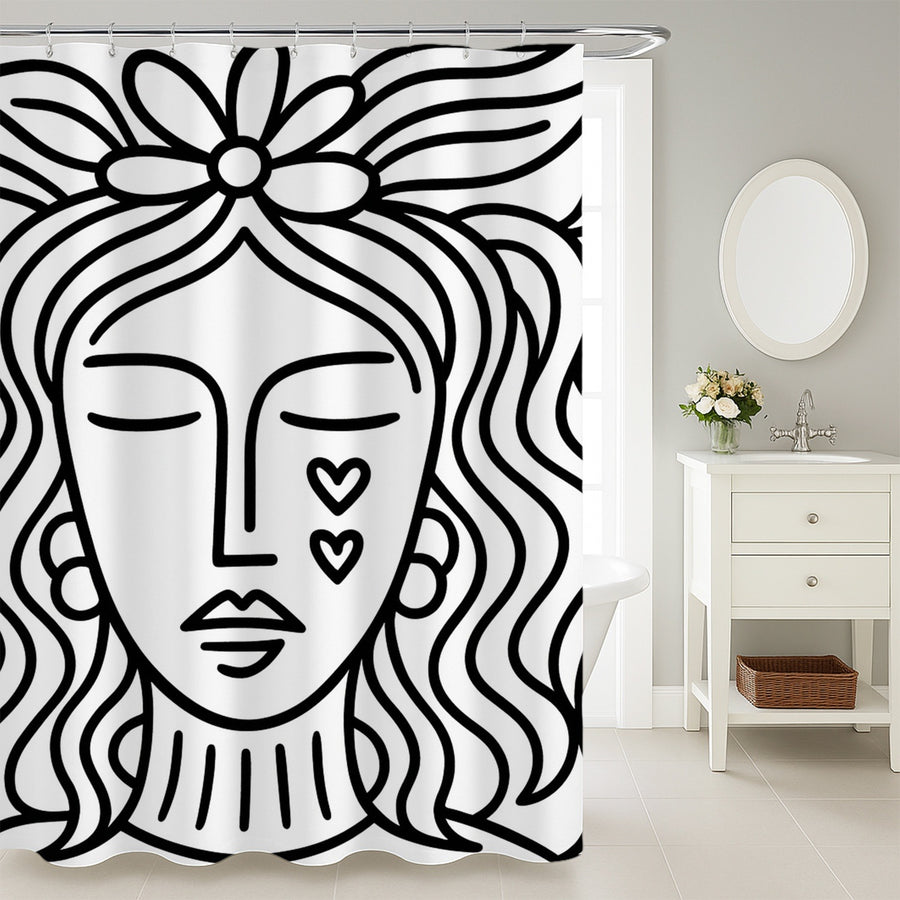 Feblilac Minimal Mother Nature Shower Curtain