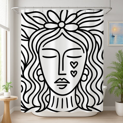 Feblilac Minimal Mother Nature Shower Curtain